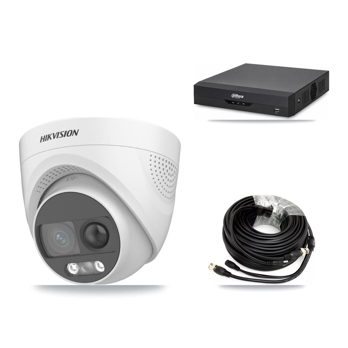 Hikvision & Dahua 4-Channel 5MP CCTV Kit — 4 DS-2CE72KF3T Turret Cameras + 2TB Recording - Image 1