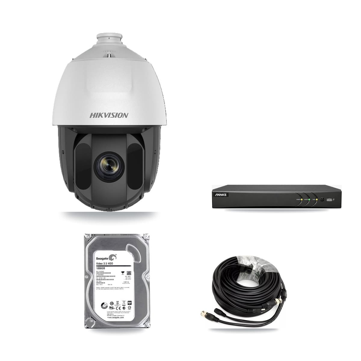 Hikvision & ANNKE 4-Channel 2MP CCTV Kit — 2 DS-2AE5225TI PTZ Cameras + 1TB Recording - Image 1