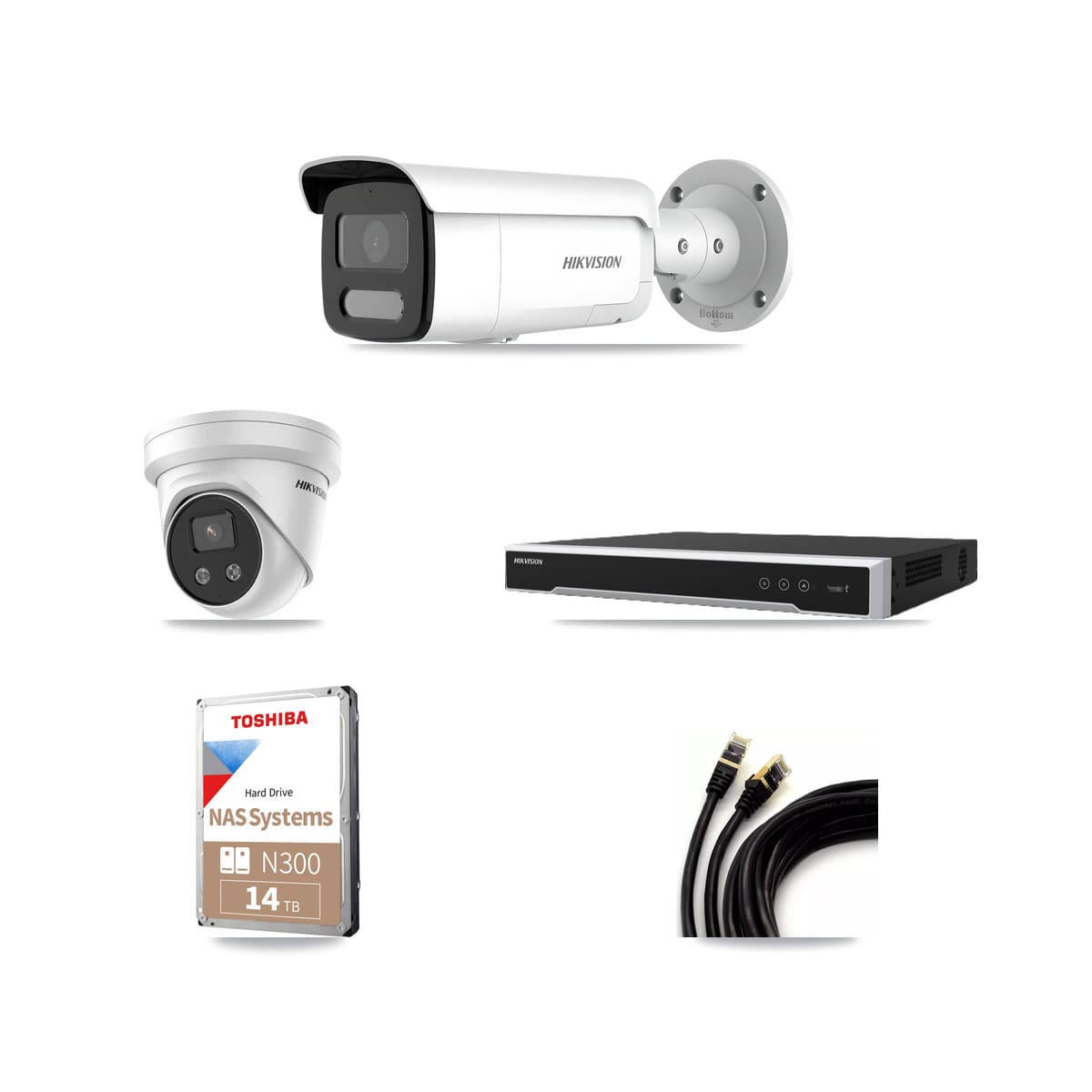 Hikvision 16-Channel 4MP – 5MP CCTV Kit — 8 4MP Bullet + 4 5MP Turret Cameras + 14TB Recording - Image 1