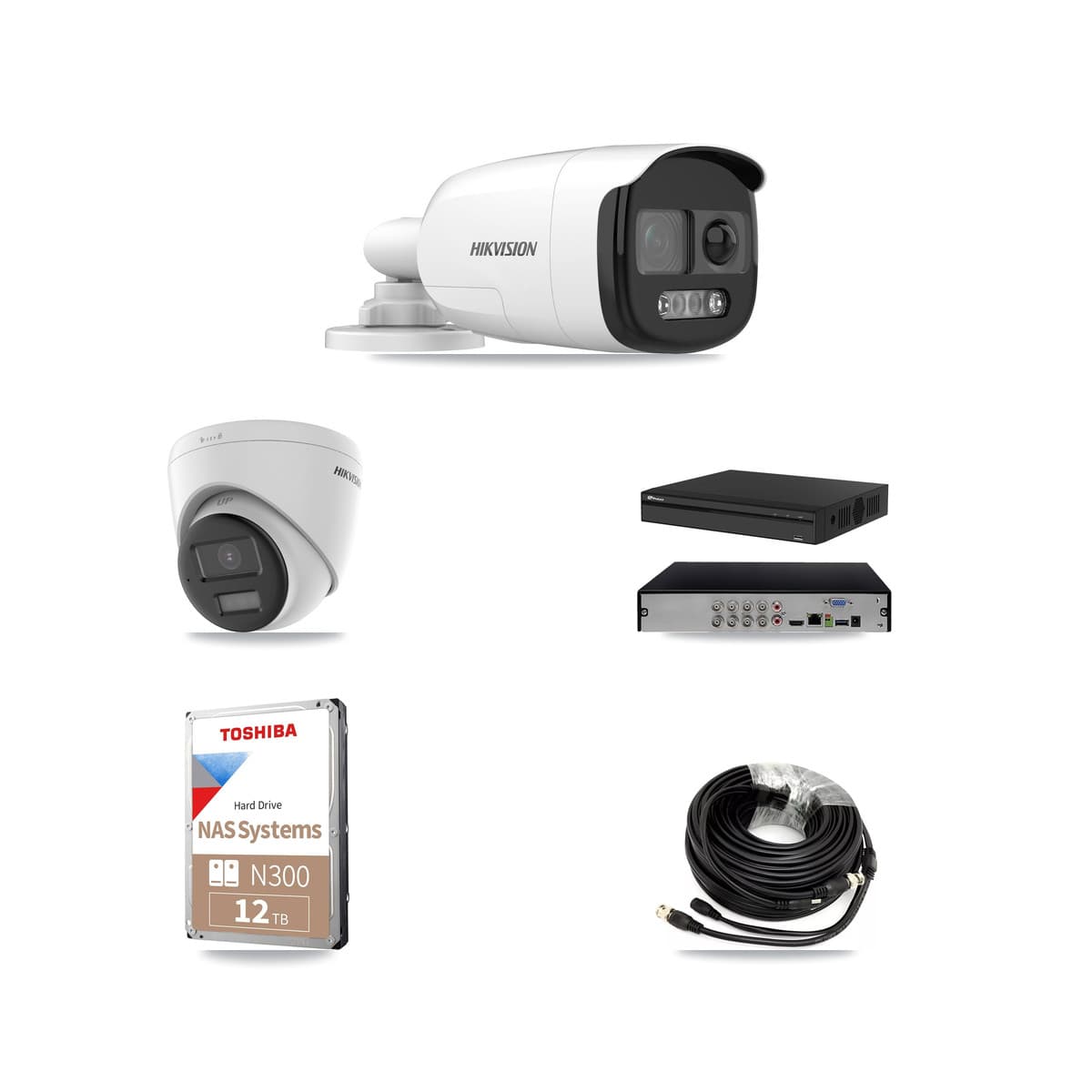 Hikvision & Prolux 8-Channel 5MP – 4K CCTV Kit — 3 5MP Bullet + 3 4K Turret Cameras + 12TB Recording - Image 1