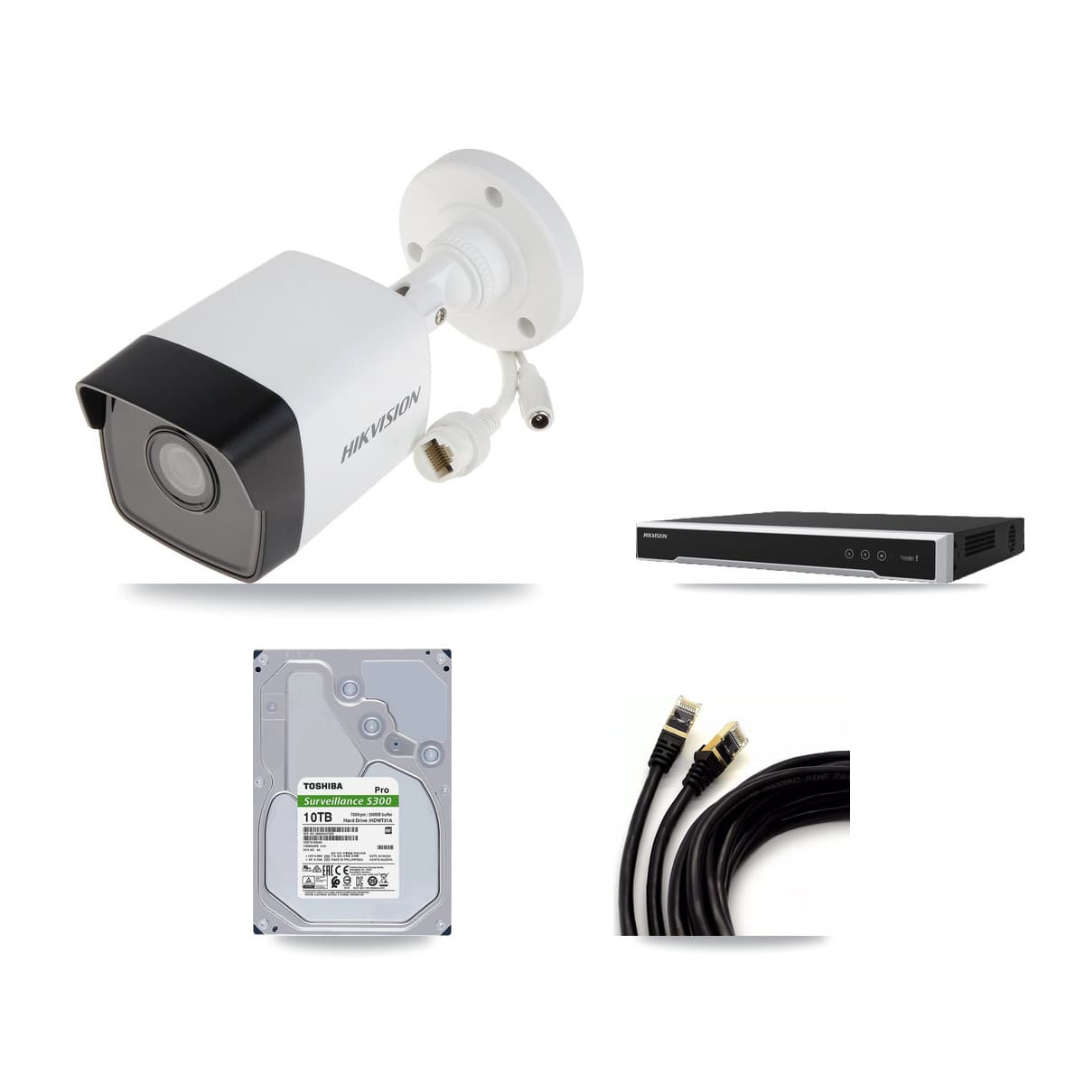 Hikvision 8-Channel 5MP CCTV Kit — 8 DS-2CD1053G0 Bullet Cameras + 10TB Recording - Image 1