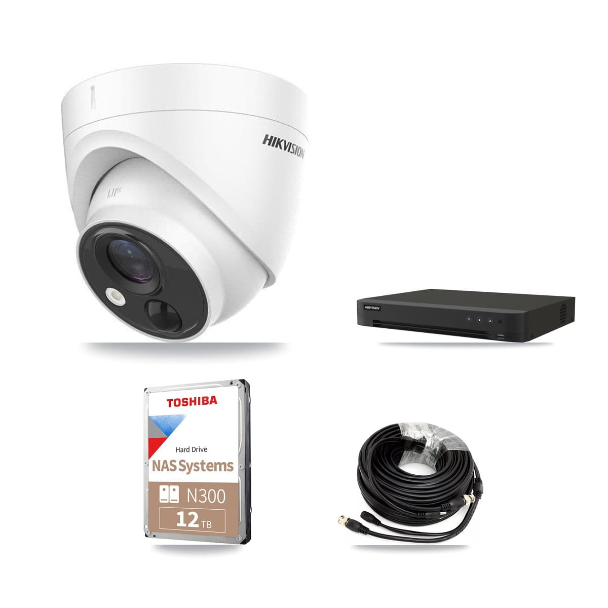 Hikvision 8-Channel 5MP CCTV Kit — 8 DS-2CE71H0T Turret Cameras + 12TB Recording - Image 1
