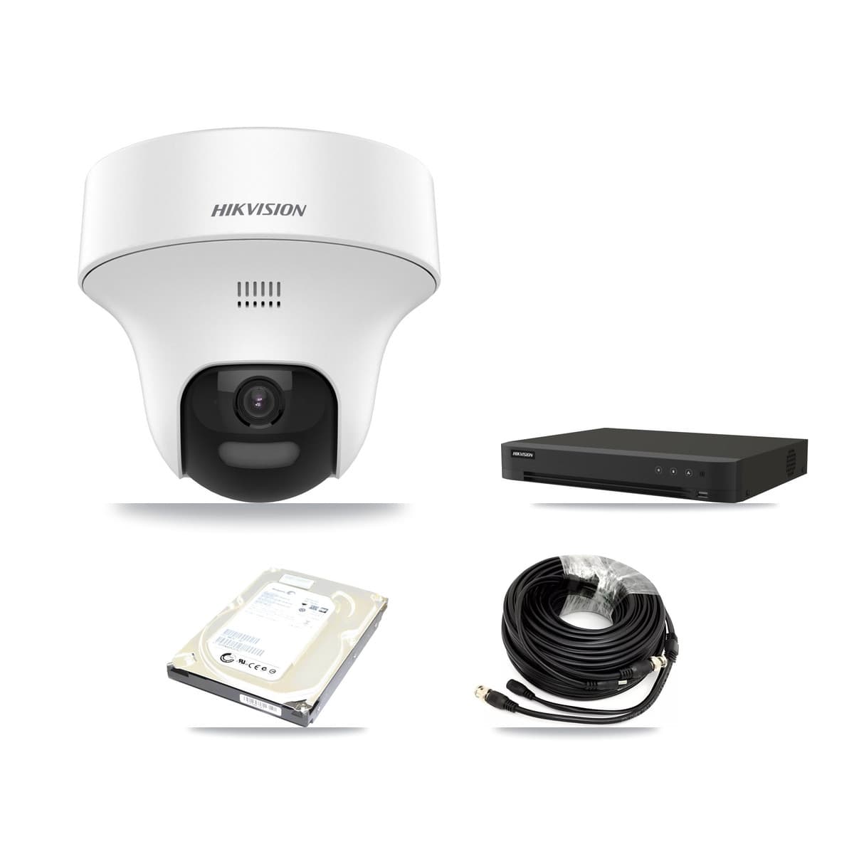Hikvision 16-Channel 5MP CCTV Kit — 1 DS-2CE70K0T Turret Camera + 500GB Recording (IDS-7216HQHI Recorder) - Image 1