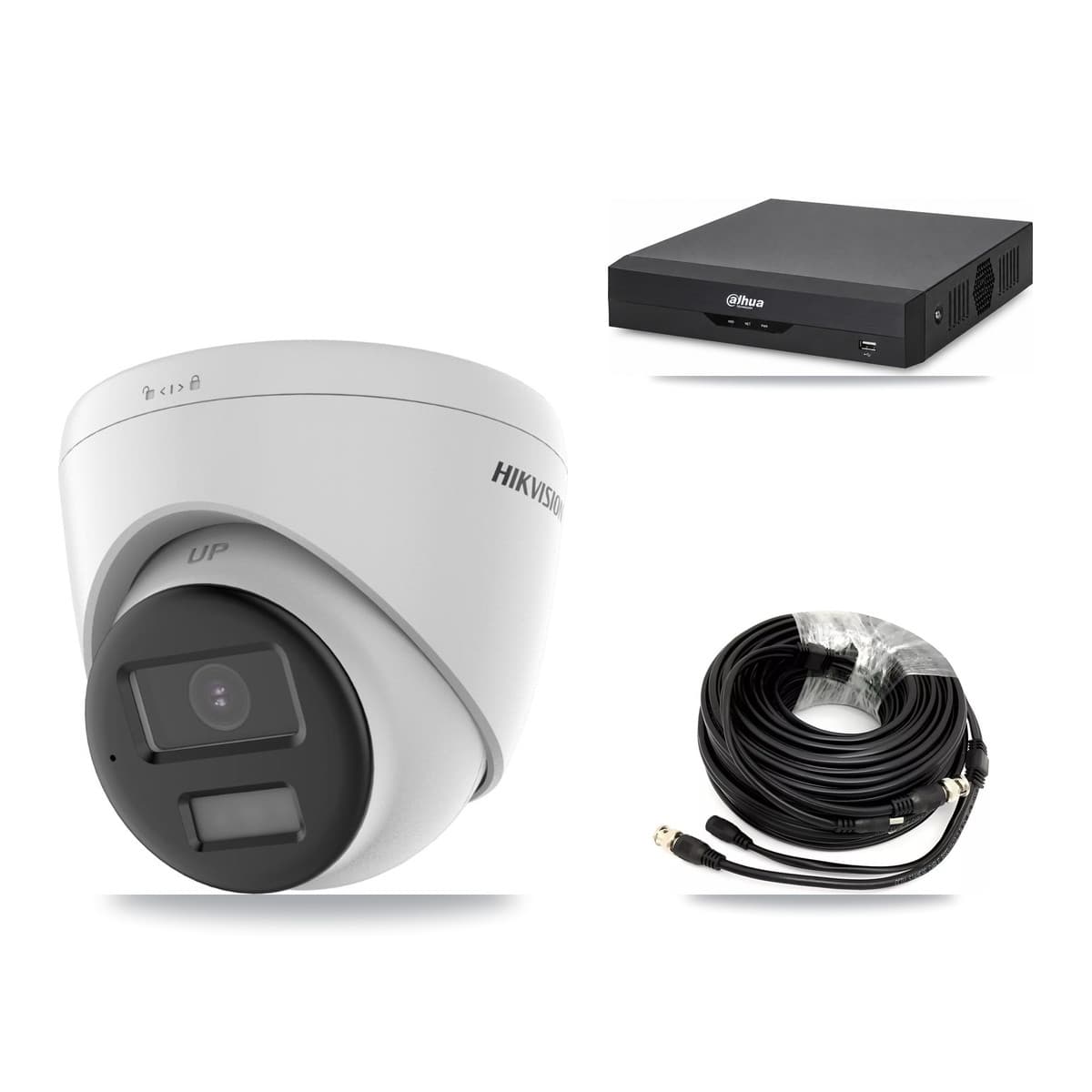 Hikvision & Dahua 4-Channel 4K CCTV Kit — 3 DS-2CE78U0T Turret Cameras + 8TB Recording - Image 1