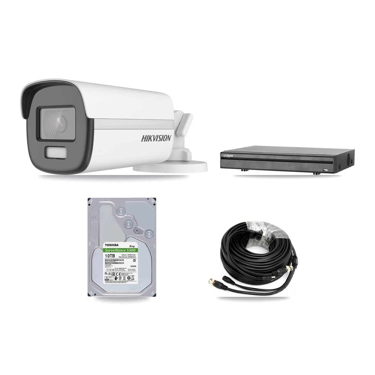 Hikvision & Dahua 8-Channel 4K CCTV Kit — 4 Bullet Cameras + 10TB Recording (DH-XVR5108H Recorder) - Image 1