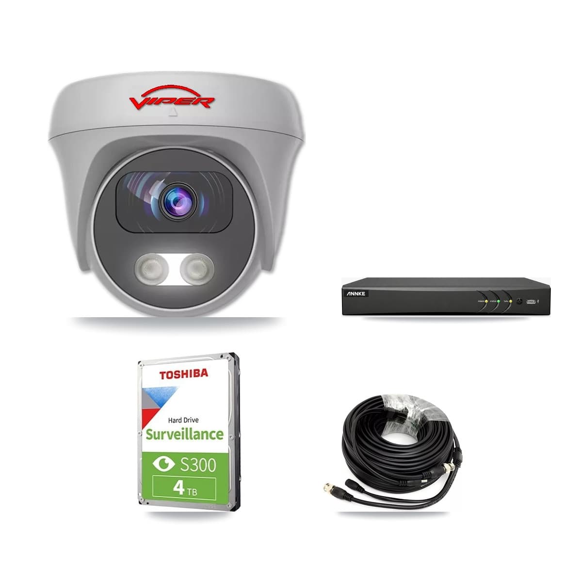Viper & ANNKE 4-Channel 5MP CCTV Kit — 2 Cameras + 4TB Recording - Image 1