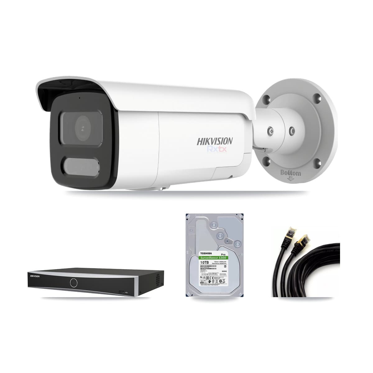 Hikvision 4-Channel 4MP – 4K CCTV Kit — 1 4MP + 3 4K Bullet Cameras + 10TB Recording - Image 1