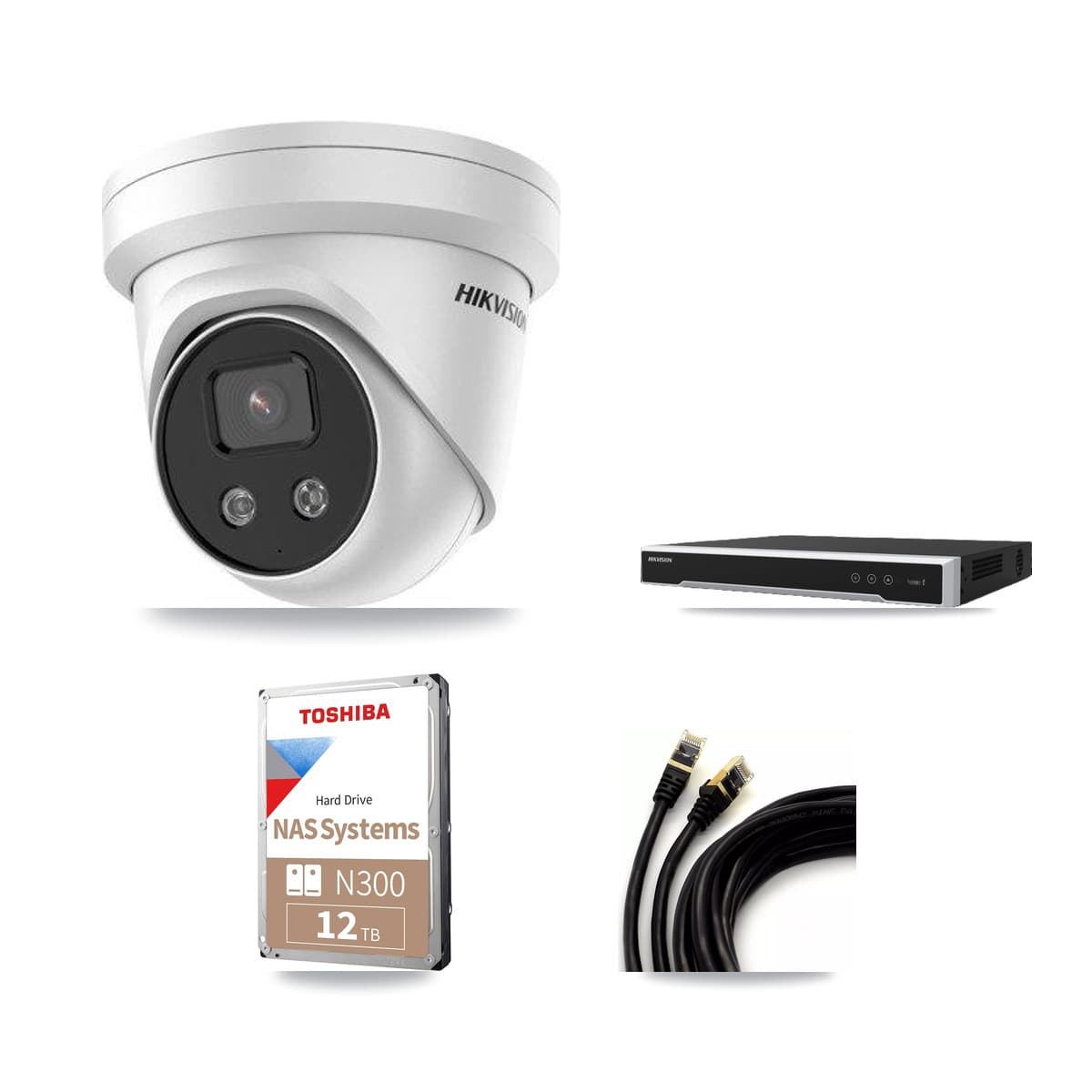 Hikvision 16-Channel 5MP CCTV Kit — 8 DS-2CD3356G2 Turret Cameras + 12TB Recording - Image 1