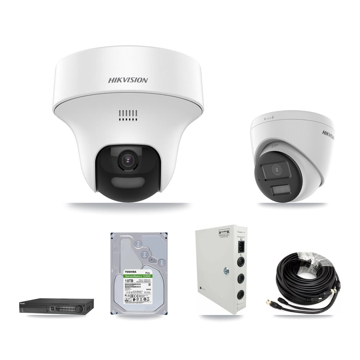 Hikvision 32-Channel 5MP CCTV Kit — 16 DS-2CE70K0T-PTLTS + 7 DS-2CE78K0T-LPTS Turret Cameras + 3× 10TB Recording (DS-7332HQHI-K4 Recorder) - Image 1