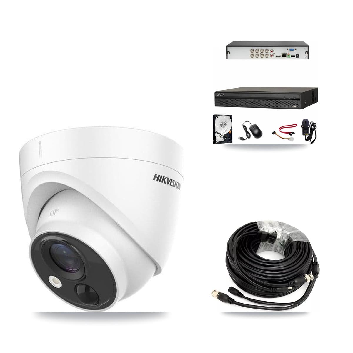 Hikvision & Dahua 8-Channel 5MP CCTV Kit — 6 DS-2CE71H0T Turret Cameras + 2TB Recording - Image 1