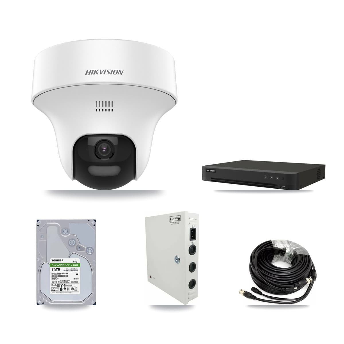 Hikvision 16-Channel 5MP CCTV Kit — 16 DS-2CE70K0T Turret Cameras + 10TB Recording (IDS-7216HQHI Recorder) - Image 1