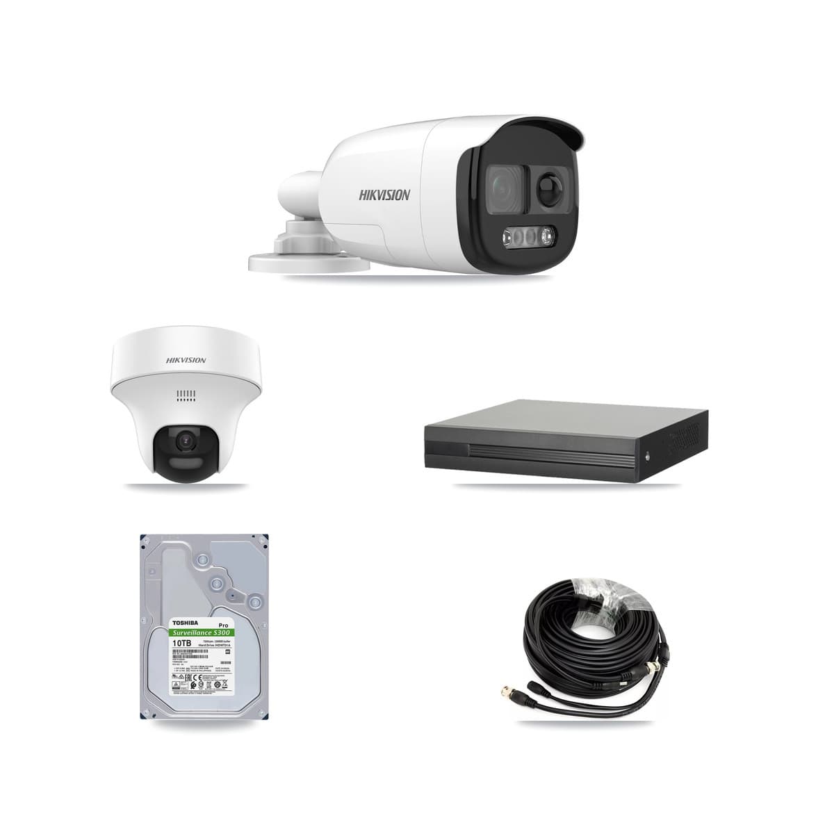 Hikvision 8-Channel 5MP CCTV Kit — 3 Bullet + 1 Turret Cameras + 10TB Recording (XVR-3108HS Recorder) - Image 1