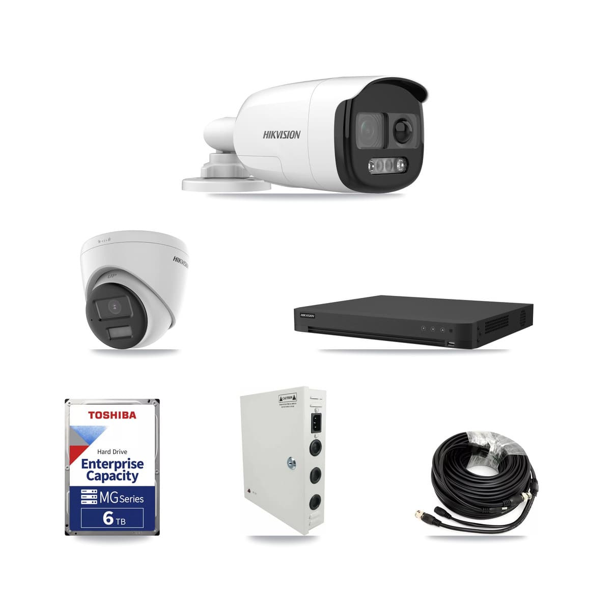 Hikvision 16-Channel 5MP – 4K CCTV Kit — 10 5MP Bullet + 4 4K Turret Cameras + 6TB Recording - Image 1