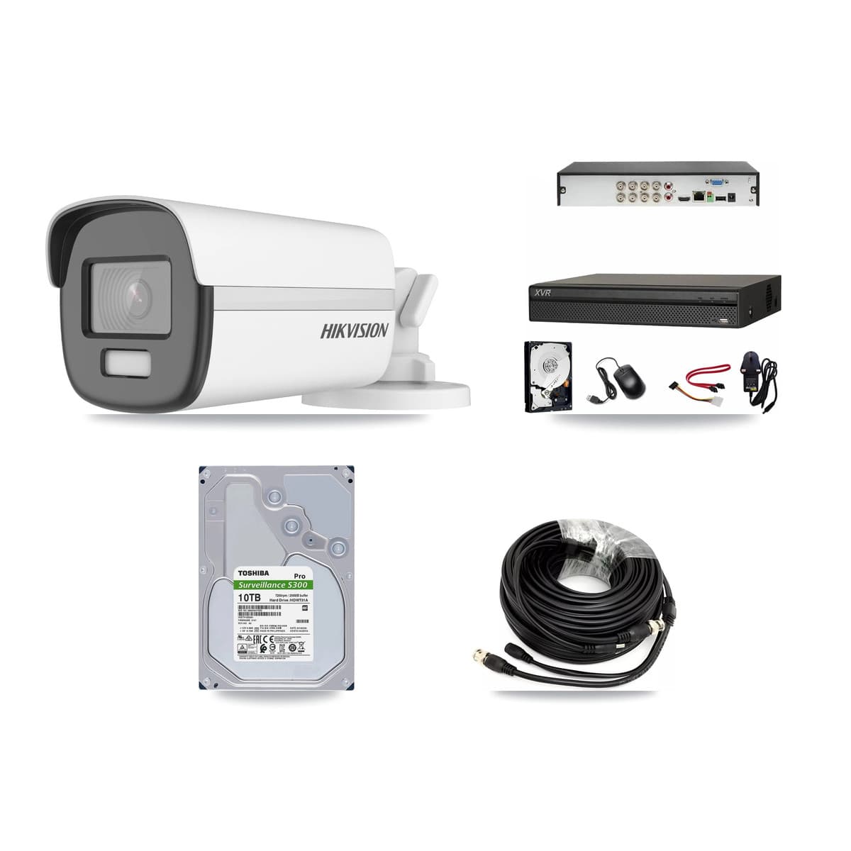 Hikvision & Dahua 8-Channel 4K CCTV Kit — 4 Bullet Cameras + 10TB Recording (XVR-3108AD Recorder) - Image 1