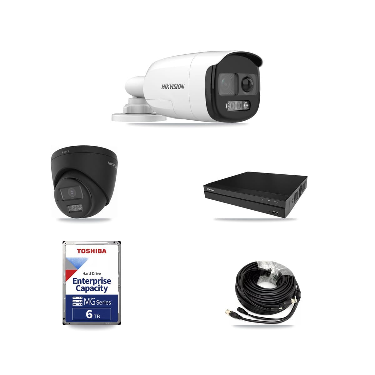 Hikvision & Prolux 8-Channel 5MP – 4K CCTV Kit — 3 5MP Bullet + 1 Black 4K Turret Cameras + 6TB Recording - Image 1
