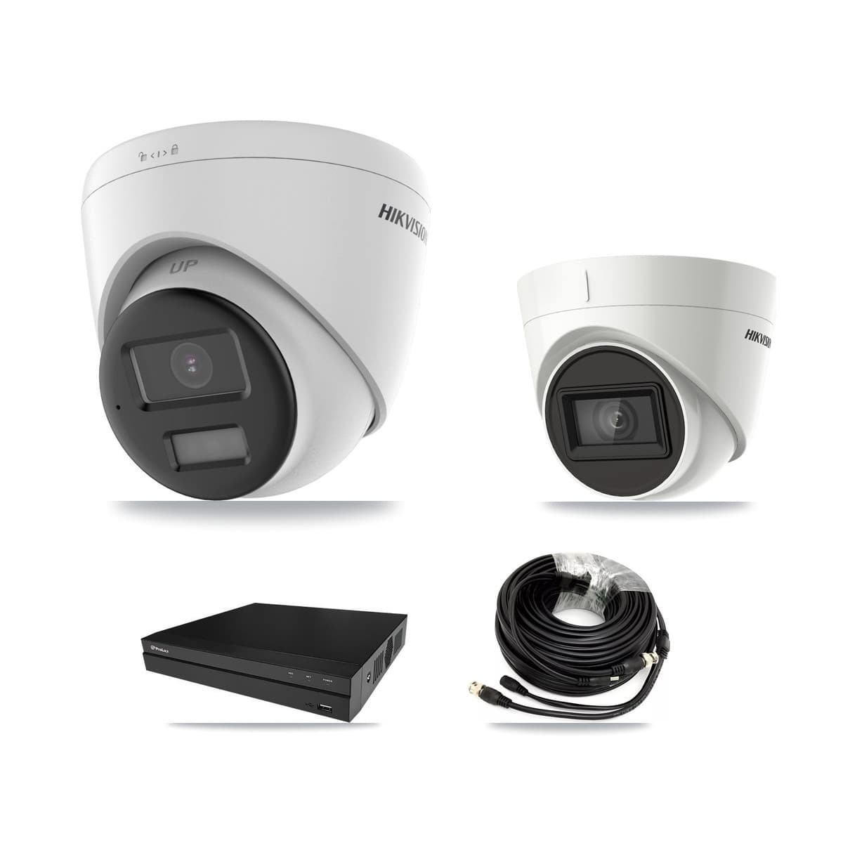 Hikvision & Prolux 8-Channel 4K CCTV Kit — 5 DS-2CE78U0T + 1 DS-2CE78U1T Turret Cameras + 2× 8TB Recording - Image 1