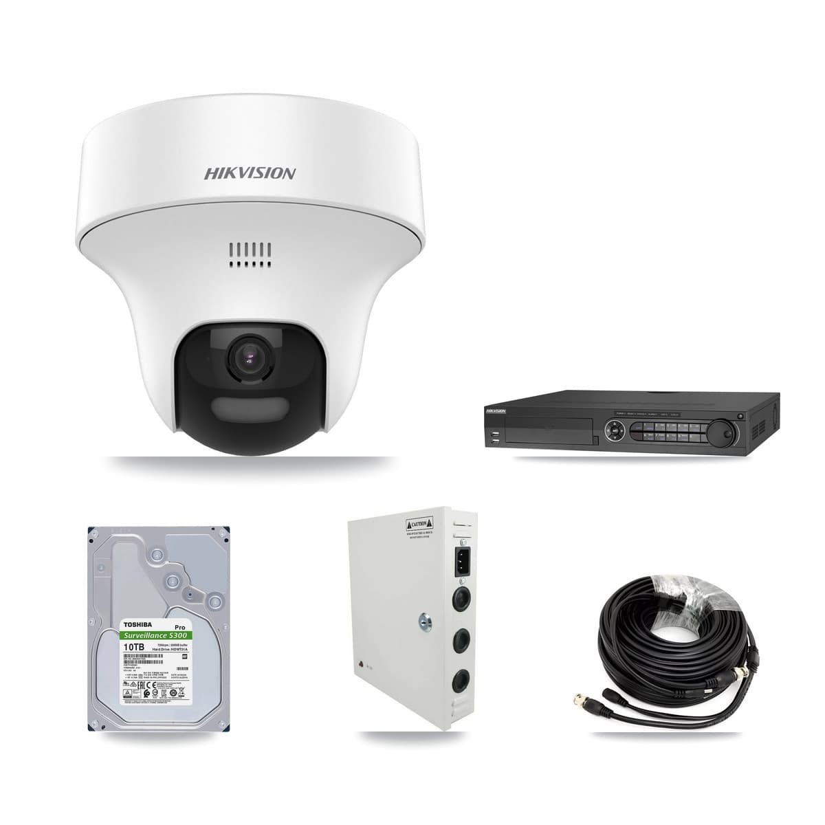 Hikvision 32-Channel 5MP CCTV Kit — 15 DS-2CE70K0T Turret Cameras + 2× 10TB Recording (DS-7332HQHI Recorder) - Image 1