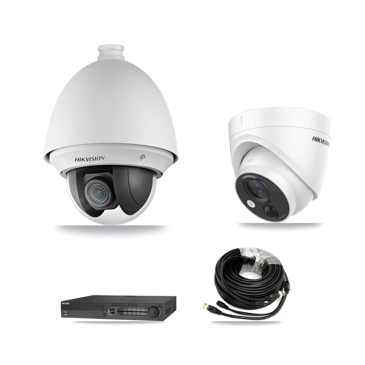 Hikvision 32-Channel 2MP – 5MP CCTV Kit — 1 DS-2AE4225T 2MP PTZ + 1 DS-2CE71H0T 5MP Turret Cameras + 1TB Recording (DS-7332HQHI Recorder) - Image 1