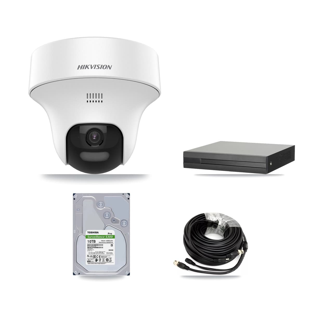 Hikvision 16-Channel 5MP CCTV Kit — 8 DS-2CE70K0T Turret Cameras + 10TB Recording (XVR-3116HS Recorder) - Image 1