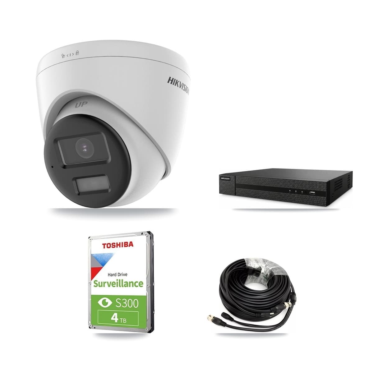 Hikvision 8-Channel 4K CCTV Kit — 4 DS-2CE78U0T Turret Cameras + 4TB Recording - Image 1