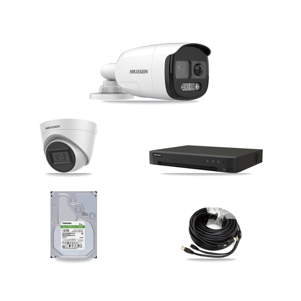 Hikvision 16-Channel 5MP CCTV Kit — 6 Bullet + 1 White Turret Cameras + 10TB Recording - Image 1