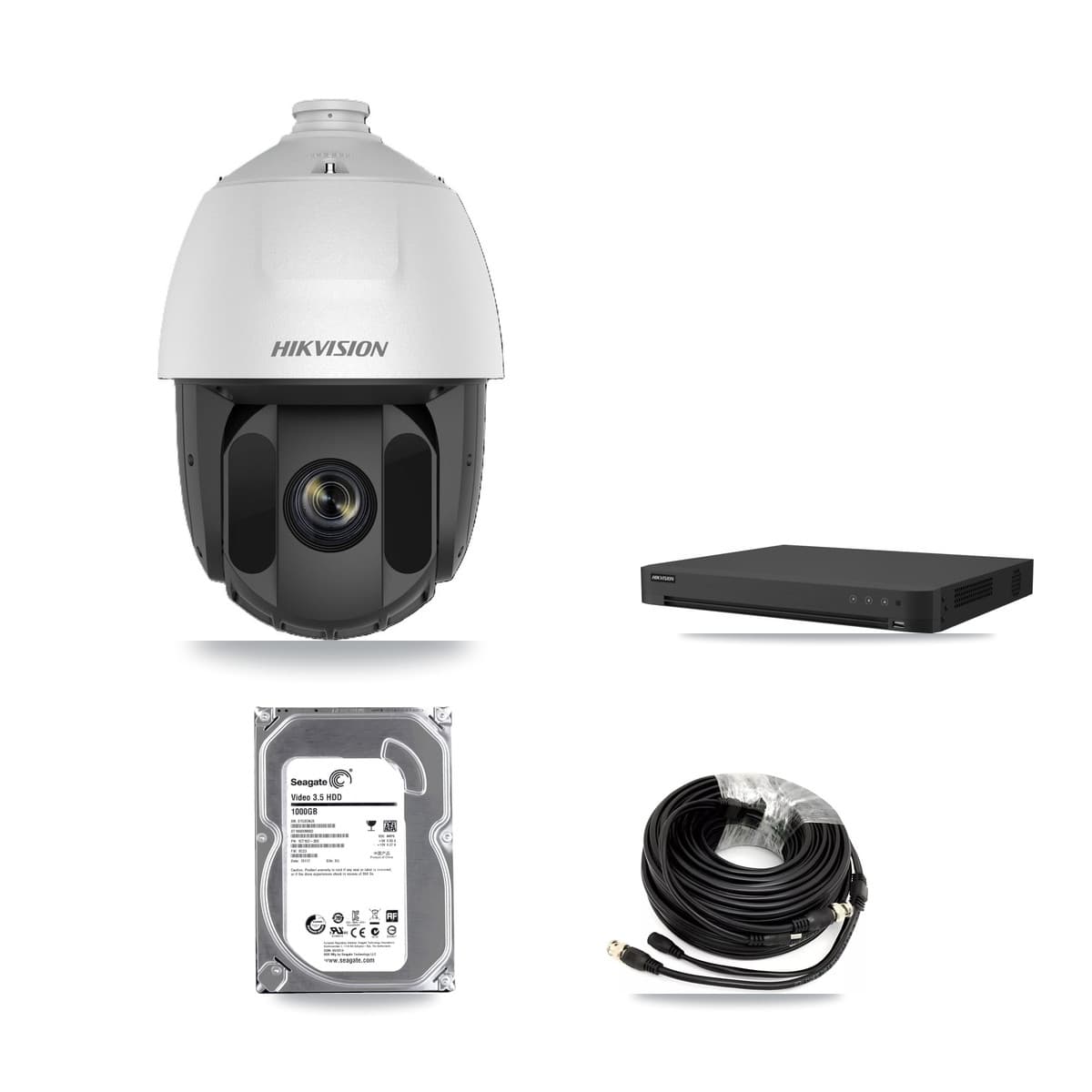 Hikvision 16-Channel 2MP CCTV Kit — 2 DS-2AE5225TI PTZ Cameras + 1TB Recording (IDS-7216HUHI Recorder) - Image 1