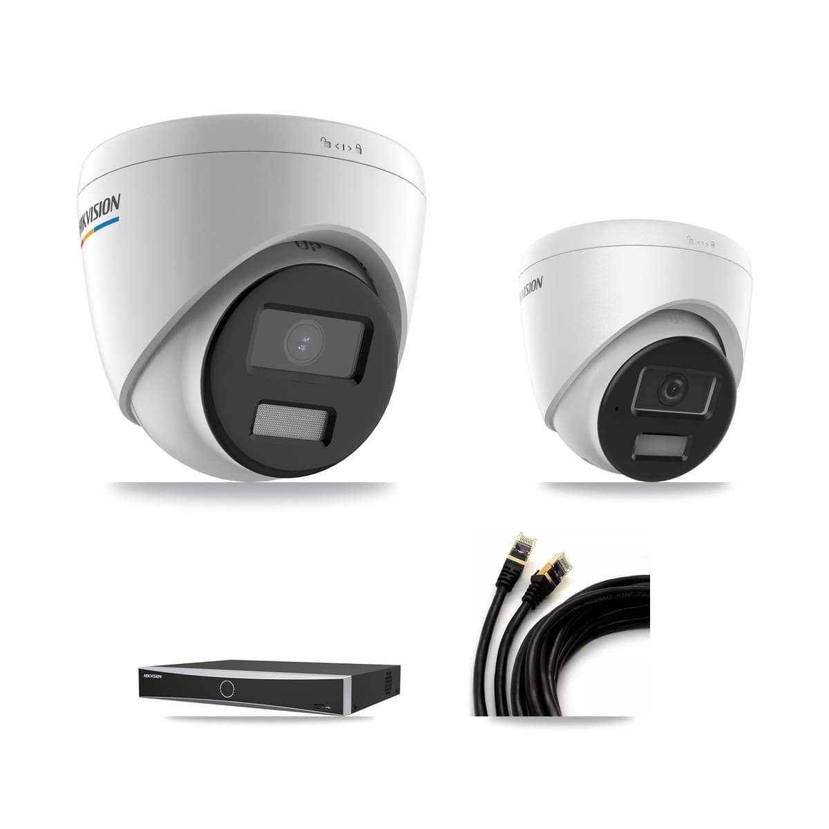 Hikvision 4-Channel 2MP – 4MP CCTV Kit — 1 2MP + 1 4MP Turret Cameras + 2TB Recording - Image 1