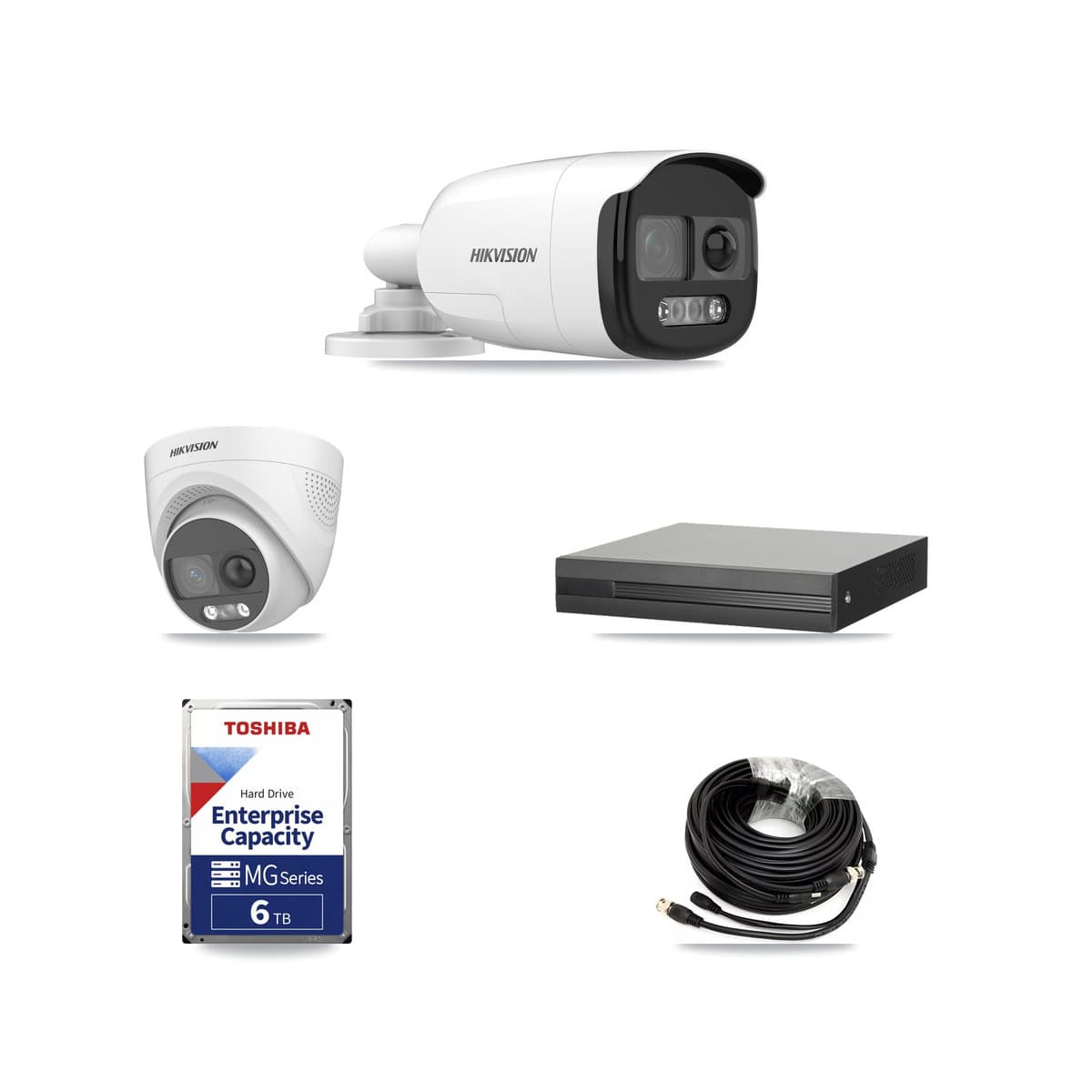 Hikvision 8-Channel 5MP CCTV Kit — 4 DS-2CE12KF3T Bullet + 1 DS-2CE72KF3T Turret Cameras + 6TB Recording (XVR-3108HS Recorder) - Image 1
