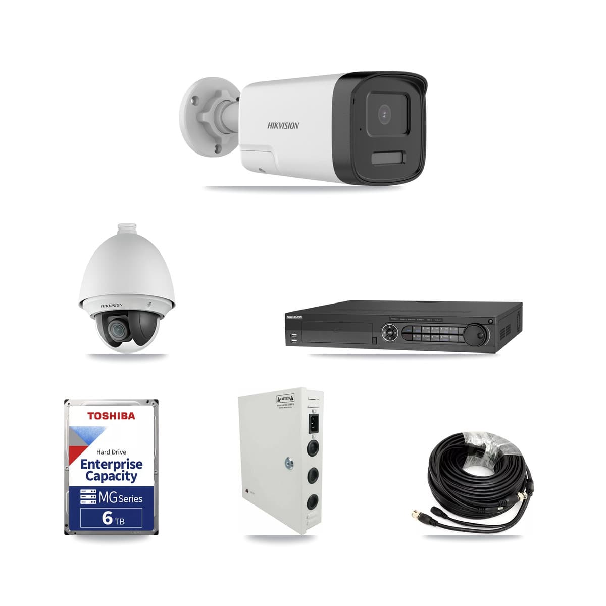 Hikvision 32-Channel 2MP – 5MP CCTV Kit — 5 2MP PTZ + 11 5MP Bullet Cameras + 3× 6TB Recording (DS-7332HQHI Recorder) - Image 1
