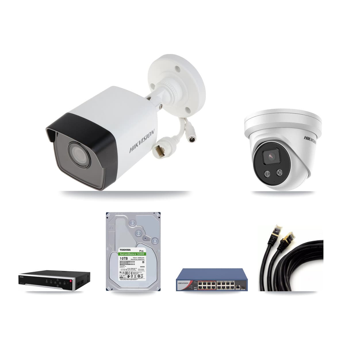Hikvision 32-Channel 5MP CCTV Kit — 20 DS-2CD1053G0 Bullet + 10 DS-2CD3356G2 Turret Cameras + 4× 10TB Recording - Image 1