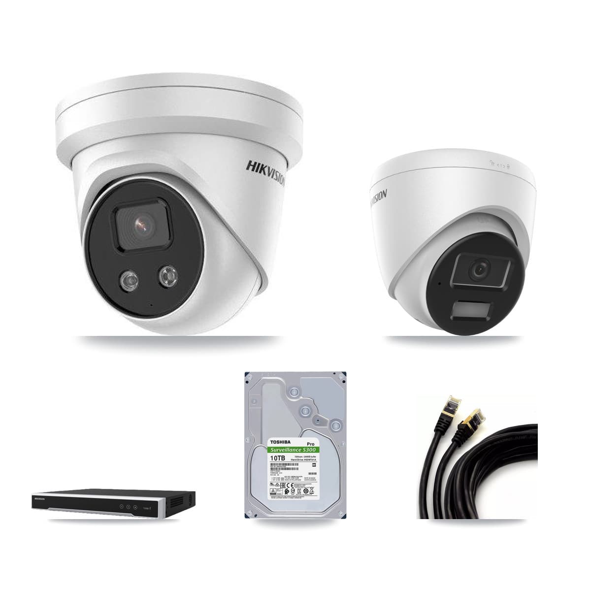 Hikvision 8-Channel 4MP – 5MP CCTV Kit — 2 4MP + 6 5MP Turret Cameras + 10TB Recording - Image 1