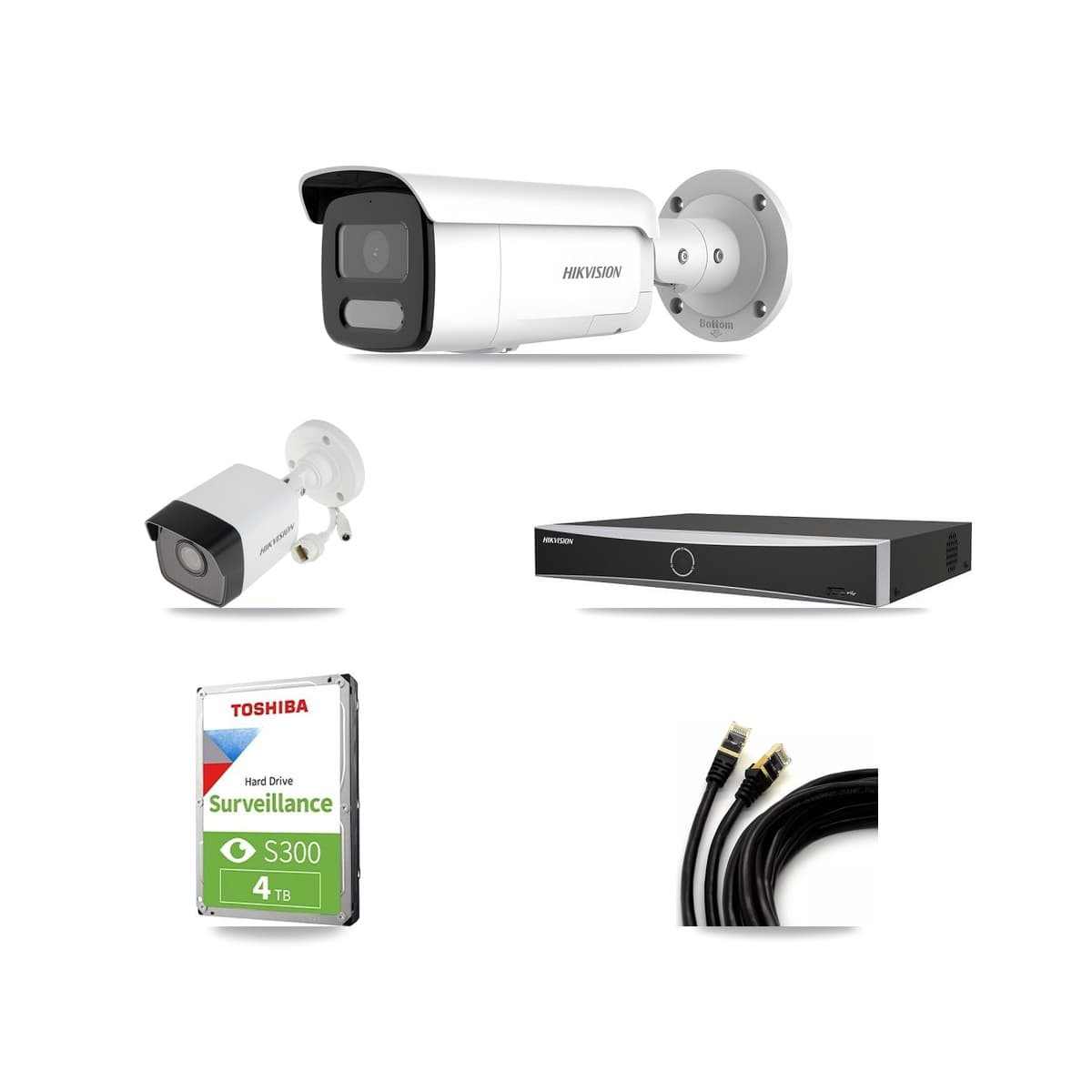 Hikvision 4-Channel 4MP – 5MP CCTV Kit — 1 5MP + 2 4MP Bullet Cameras + 4TB Recording - Image 1