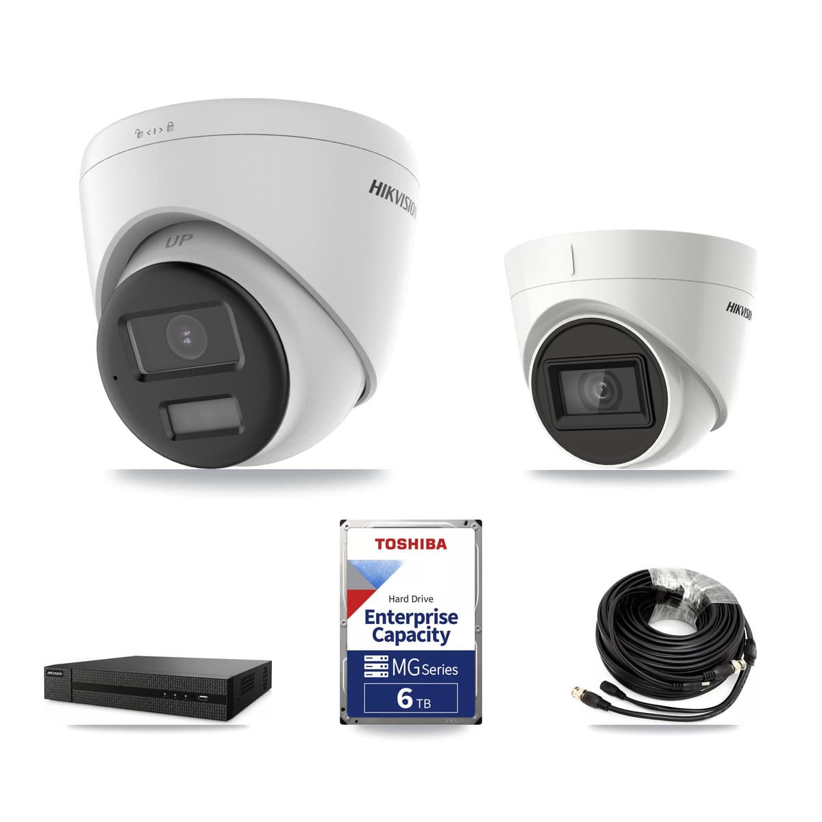 Hikvision 8-Channel 4K CCTV Kit — 7 DS-2CE78U0T + 1 DS-2CE78U1T Turret Cameras + 6TB Recording - Image 1