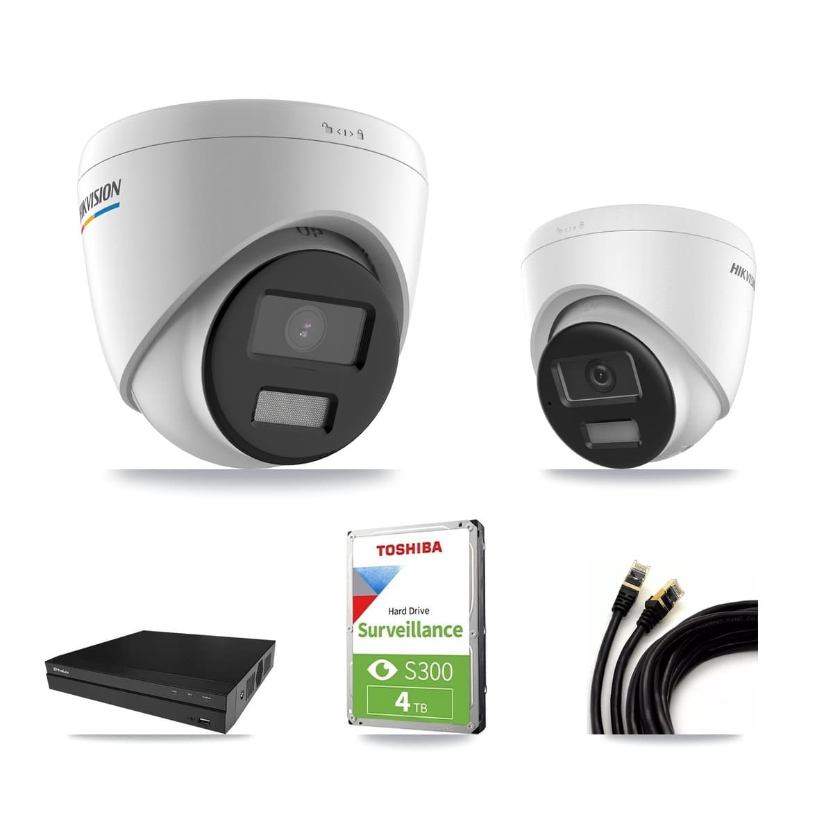 Hikvision & Prolux 8-Channel 2MP – 4K CCTV Kit — 2 2MP + 1 4K Turret Cameras + 4TB Recording - Image 1