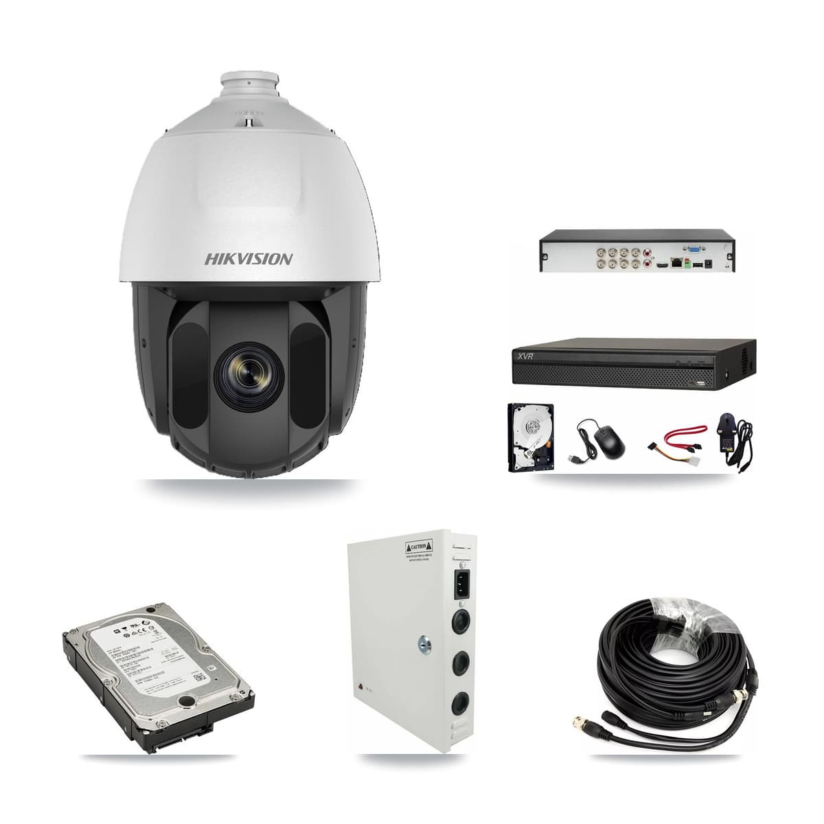 Hikvision & Dahua 8-Channel 2MP CCTV Kit — 8 DS-2AE5225TI PTZ Cameras + 5TB Recording (XVR-3108AD Recorder) - Image 1