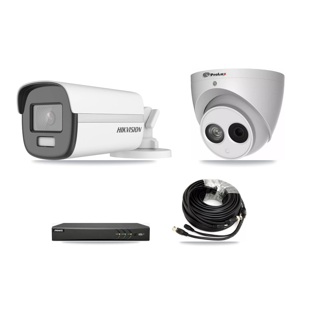4-Channel 4MP – 4K CCTV Kit — 2 4K Bullet + 2 4MP Turret Cameras + 8TB Recording (AN-DV4-8MP Recorder) - Image 1