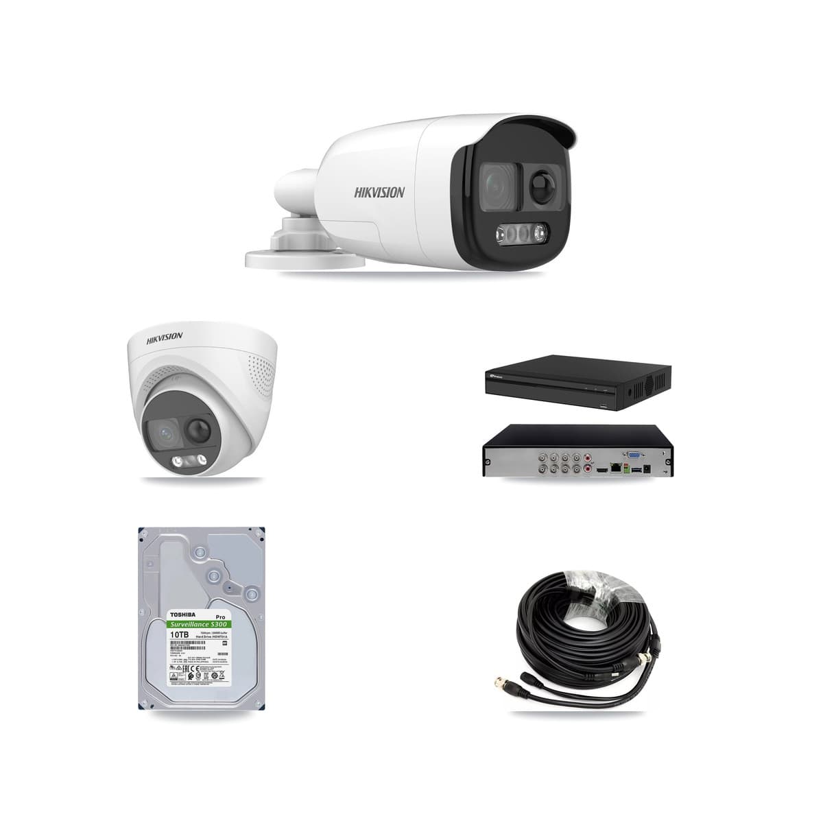 Hikvision & Prolux 8-Channel 5MP CCTV Kit — 6 DS-2CE12KF3T Bullet + 2 DS-2CE72KF3T Turret Cameras + 10TB Recording (PXD-5108HS Recorder) - Image 1
