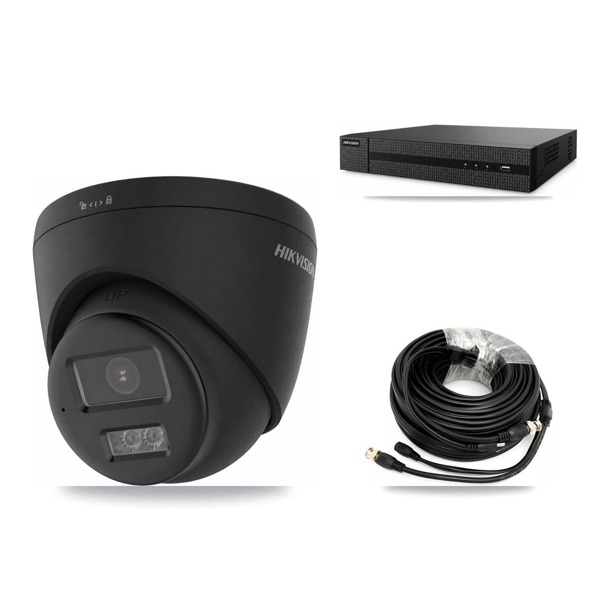 Hikvision 8-Channel 4K CCTV Kit — 4 Black Turret Cameras + 3TB Recording - Image 1