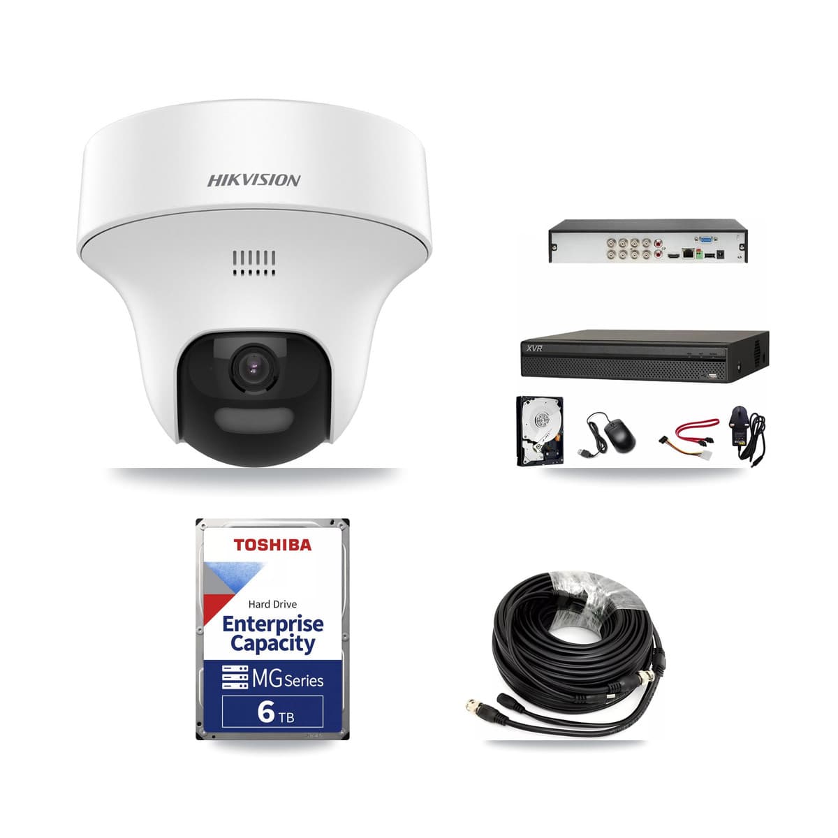 Hikvision & Dahua 8-Channel 5MP CCTV Kit — 5 DS-2CE70K0T Turret Cameras + 6TB Recording (XVR-3108AD Recorder) - Image 1