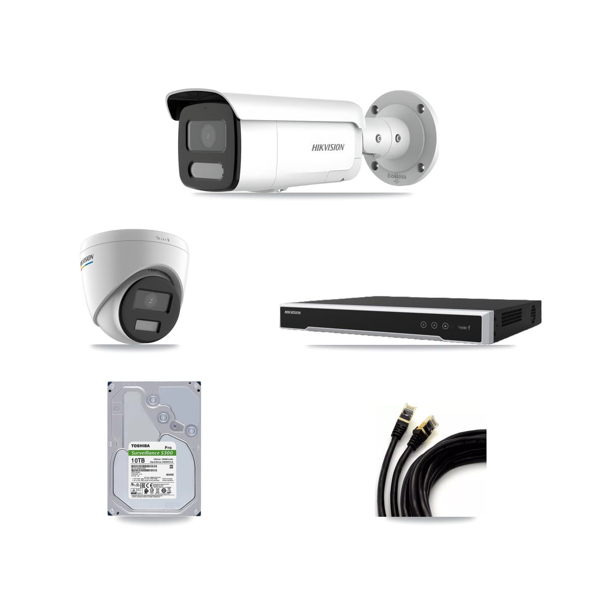 Hikvision 16-Channel 2MP – 4MP CCTV Kit — 1 2MP Turret + 7 4MP Bullet Cameras + 10TB Recording - Image 1