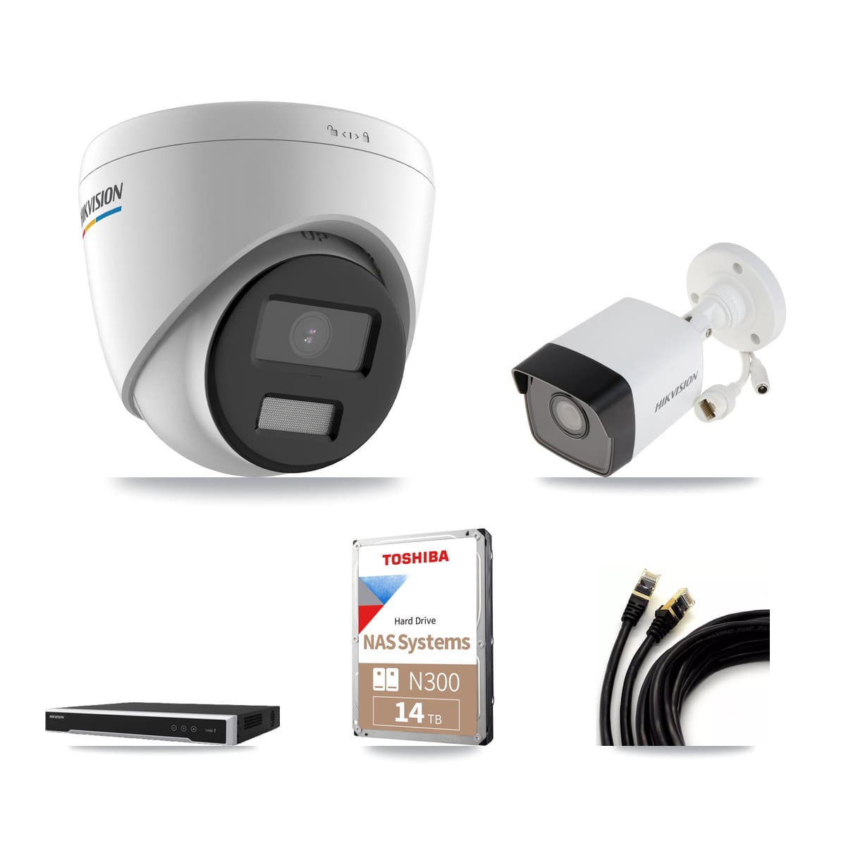 Hikvision 16-Channel 2MP – 5MP CCTV Kit — 5 5MP Bullet + 11 2MP Turret Cameras + 14TB Recording - Image 1