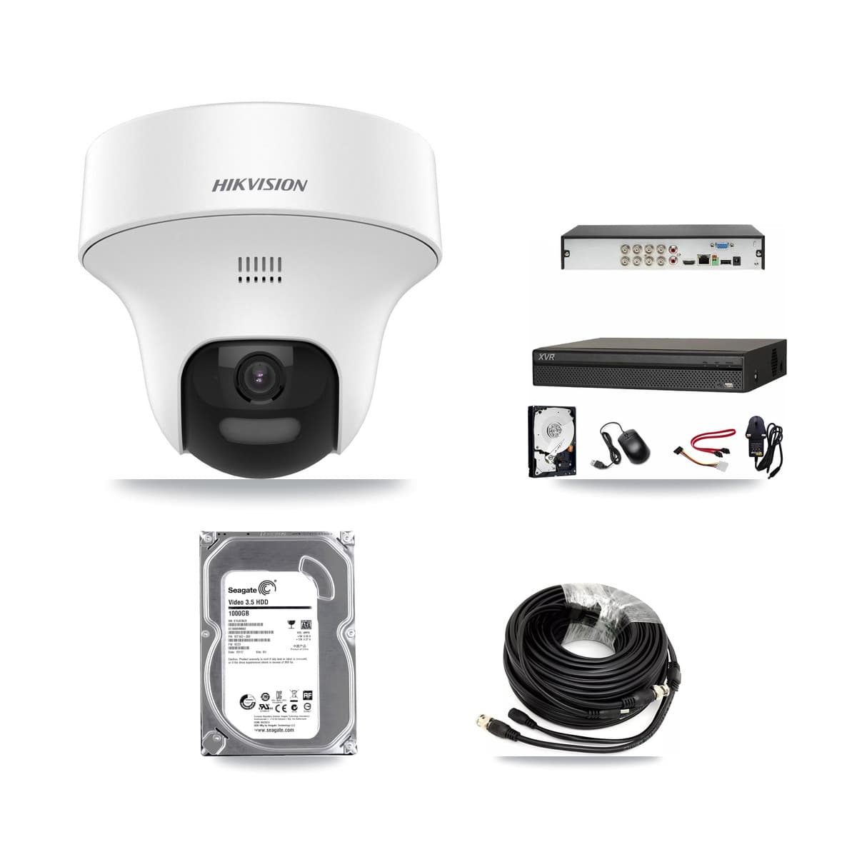 Hikvision & Dahua 8-Channel 5MP CCTV Kit — 2 DS-2CE70K0T Turret Cameras + 1TB Recording - Image 1
