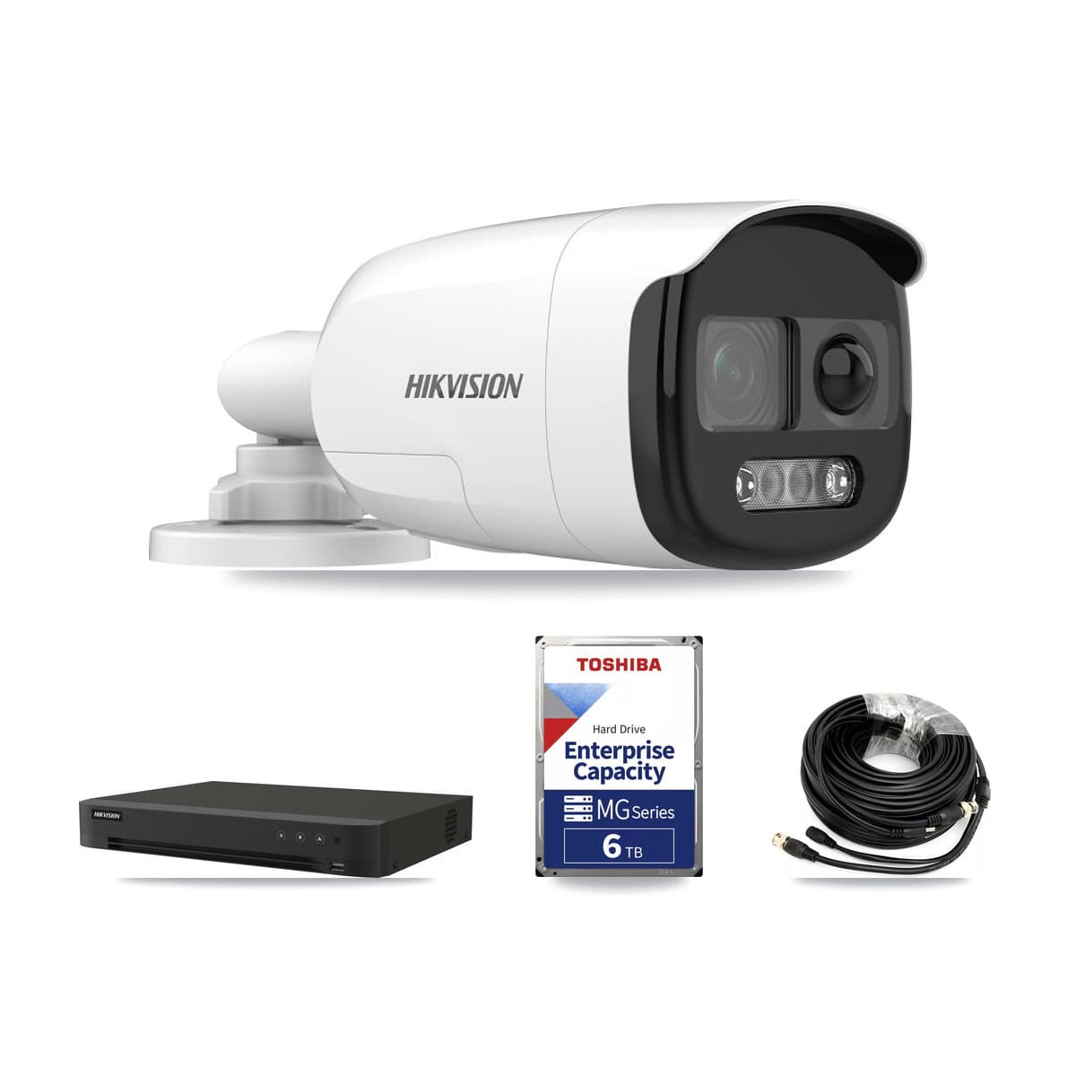 Hikvision 8-Channel 5MP CCTV Kit — 7 Bullet Cameras + 6TB Recording (IDS-7208HUHI Recorder) - Image 1
