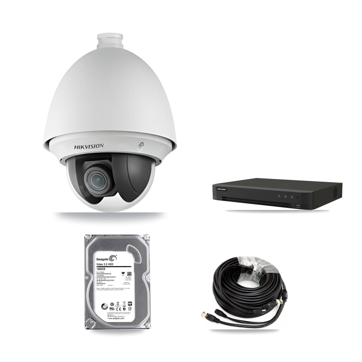 Hikvision 8-Channel 2MP CCTV Kit — 2 DS-2AE4225T-A PTZ Cameras + 1TB Recording (IDS-7208HUHI-M1/XT Recorder) - Image 1