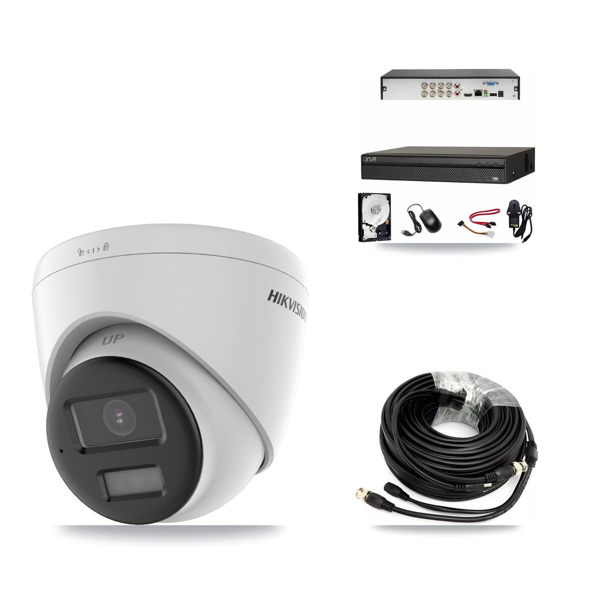 Hikvision & Dahua 8-Channel 4K CCTV Kit — 3 DS-2CE78U0T Turret Cameras + 8TB Recording (XVR-3108AD Recorder) - Image 1