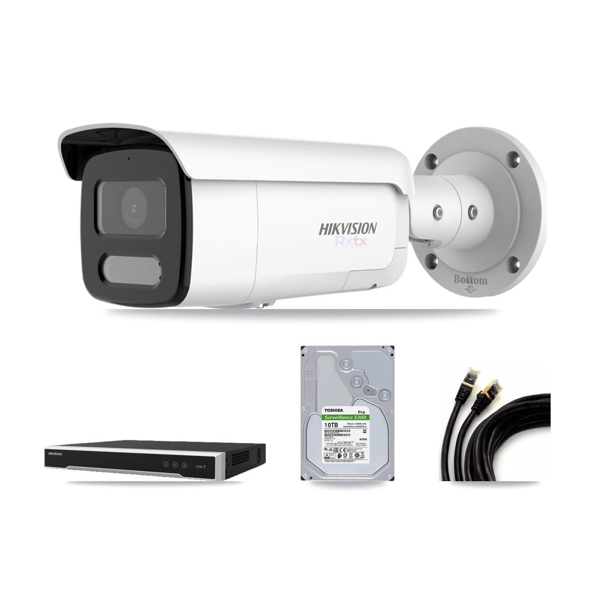 Hikvision 16-Channel 4K CCTV Kit — 4 White Bullet Cameras + 10TB Recording - Image 1