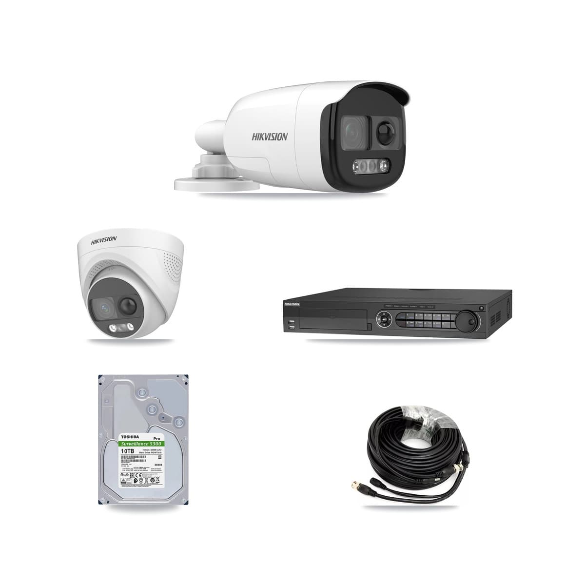 Hikvision 32-Channel 5MP CCTV Kit — 6 DS-2CE12KF3T Bullet + 2 DS-2CE72KF3T Turret Cameras + 10TB Recording (DS-7332HQHI Recorder) - Image 1