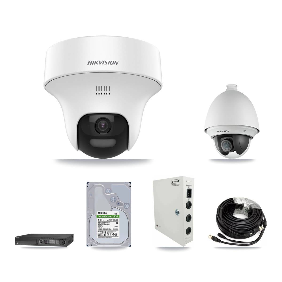 Hikvision 32-Channel 2MP – 5MP CCTV Kit — 1 DS-2AE4225T 2MP PTZ + 23 DS-2CE70K0T 5MP Turret Cameras + 3× 10TB Recording (DS-7332HQHI Recorder) - Image 1