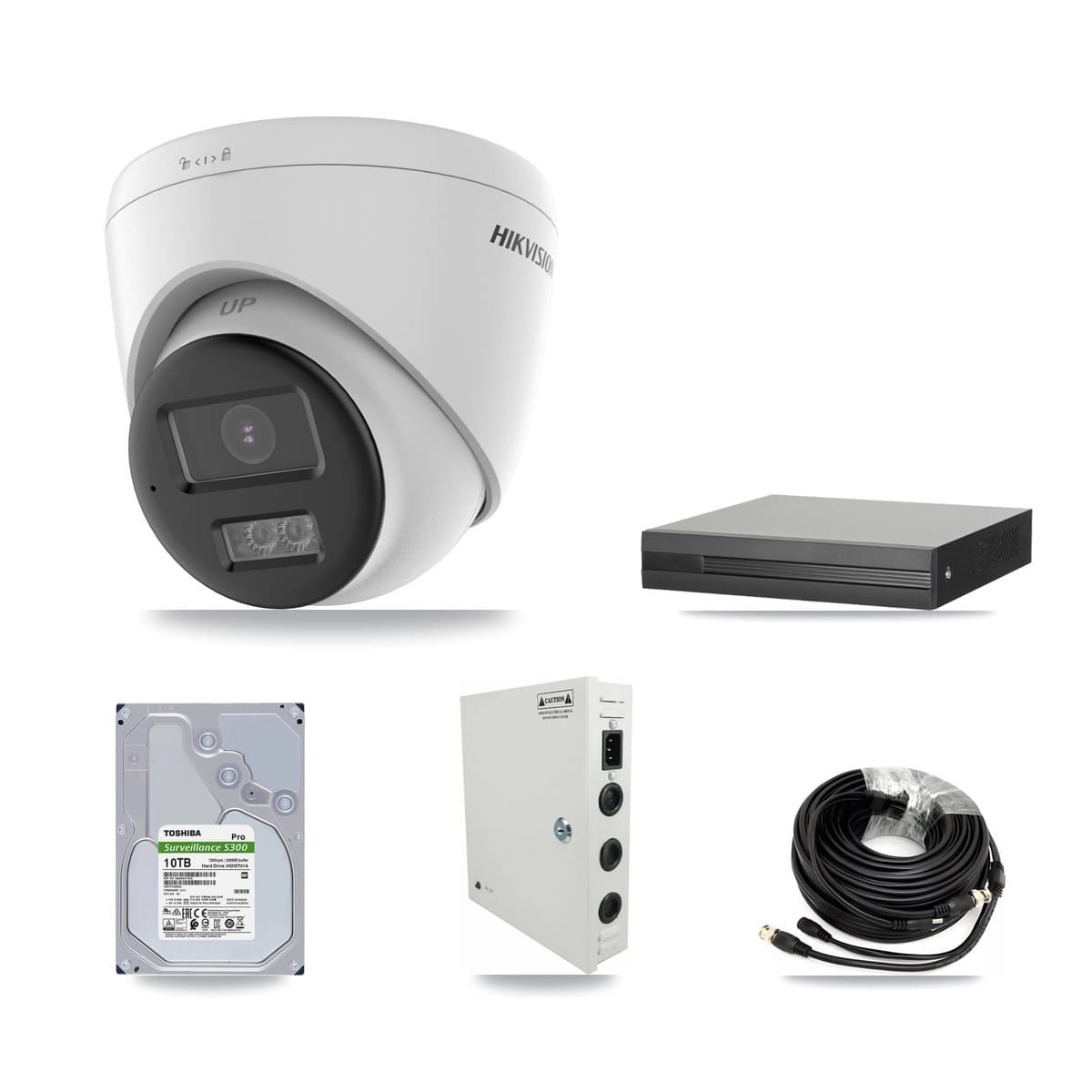 Hikvision 16-Channel 5MP CCTV Kit — 12 DS-2CE78K0T-LTS Turret Cameras + 10TB Recording (XVR-3116HS-5MP-LITE Recorder) - Image 1