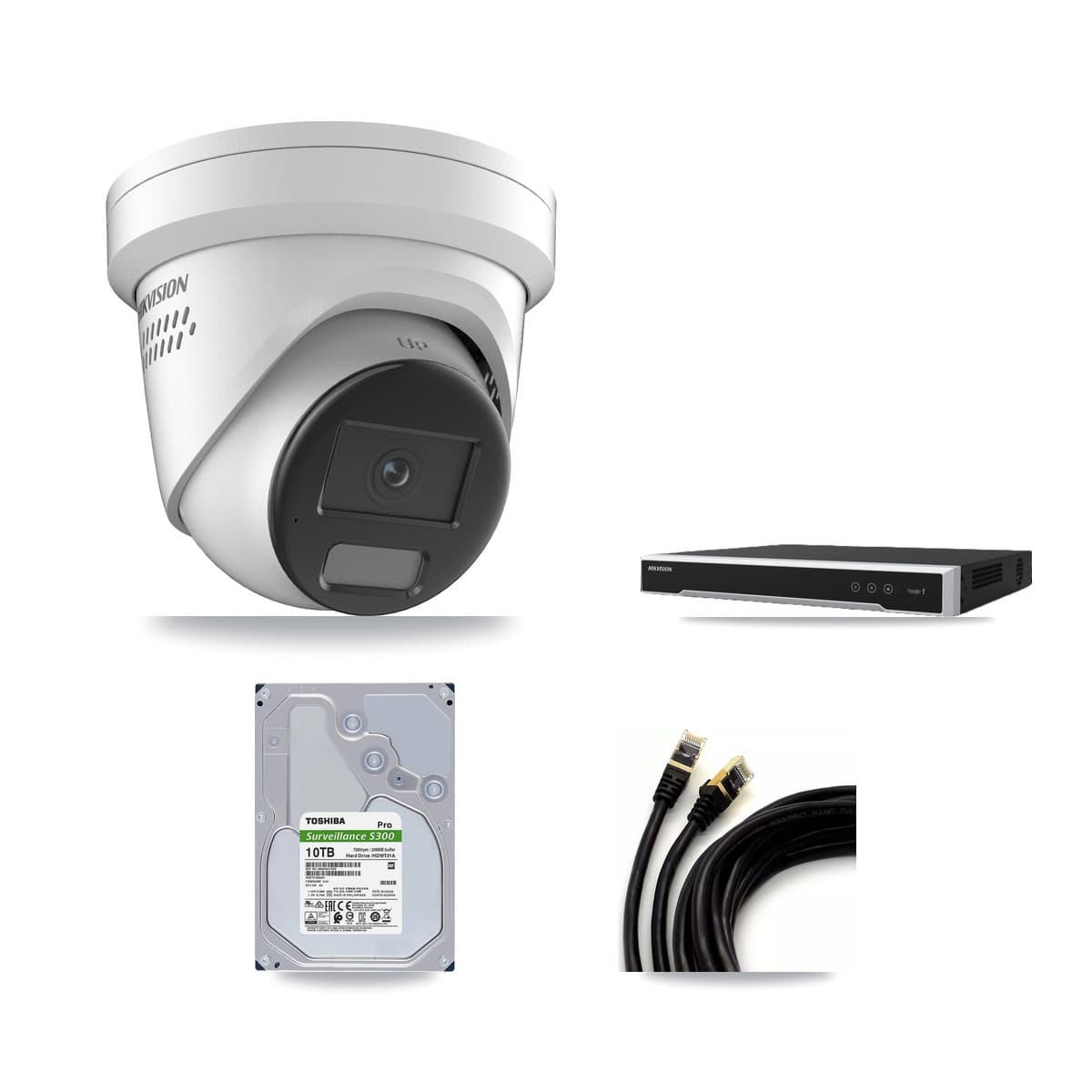 Hikvision 16-Channel 4K CCTV Kit — 4 DS-2CD2387G2H Turret Cameras + 10TB Recording - Image 1